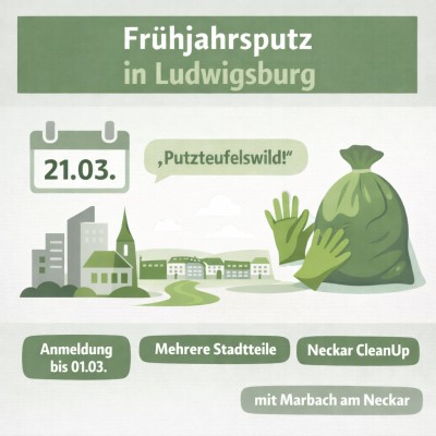 Ludwigsburg organisiert Frühjahrsputz am 21. März